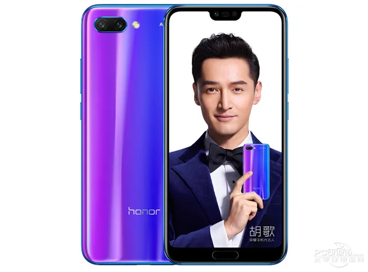 الأصلي Huawei Honor 10 4G LTE الهاتف الخليوي 6 جيجابايت RAM 64GB 128GB ROM Kirin 970 Octa Core Android 5.84 "ملء الشاشة 24MP AI NFC 3400mAh معرف الوجه بصمة الهاتف المحمول الذكية