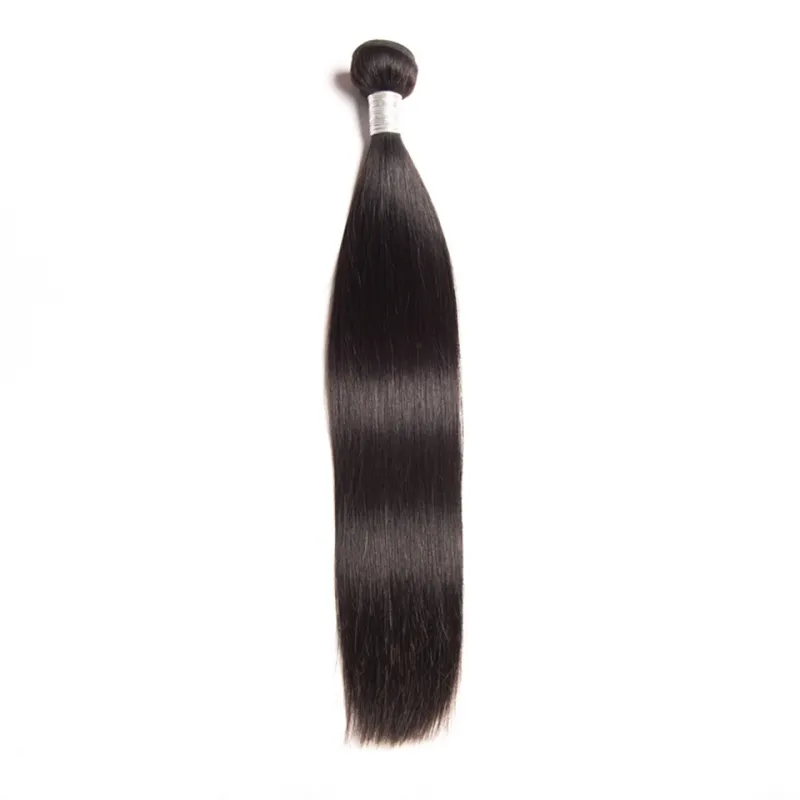 Estensioni dei capelli umani peruviani Capelli vergini lisci Capelli all'ingrosso Tesse Colore naturale 95-100 g / pezzo Diritto serico Un fascio