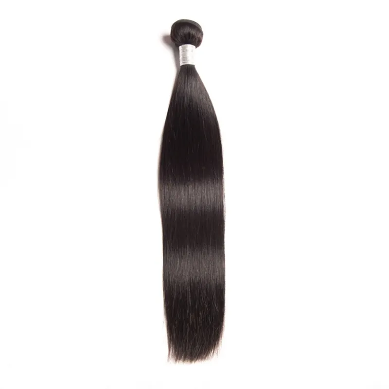 Peruaanse Human Hair Extensions Straight Virgin Haar Groothandel Haar Weeft Natuurlijke Kleur 95-100 g/stuk Zijdeachtige Rechte Een bundel