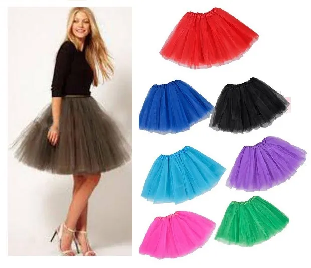 3pcs Vuxen Tutu kjol Kvinnor Tulle Dance Tutu Girls Princess Long Kjol Halloween Fancy Tutus Klä upp Kjolar 40cm