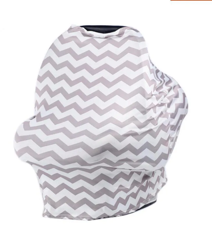 Couverture d'intimité d'allaitement extensible multi-usage pour bébé avec foulards à boutons couverture à rayures écharpe infinie soins infirmiers bébé voiture Sea9392286