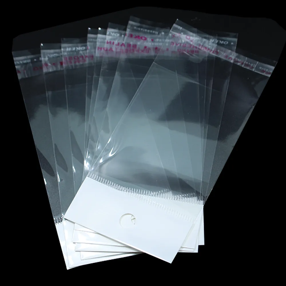 Taille extérieure 12x20cm 500Pcs / Lot Emballage de vente au détail en plastique transparent OPP Poly Bag pour étui de téléphone portable, emballage de vente au détail pour téléphone portable