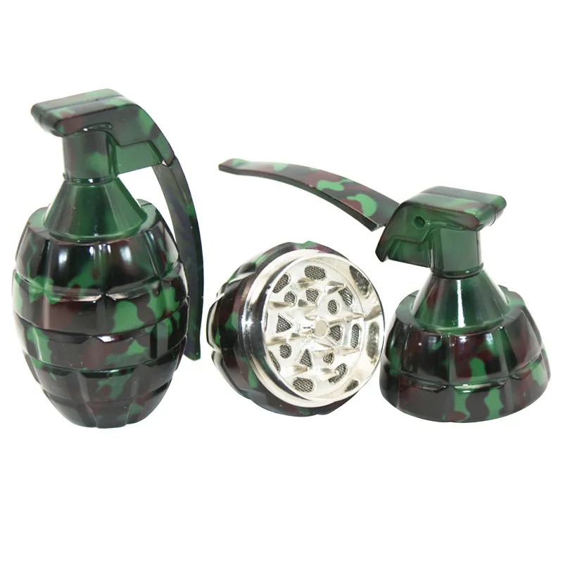 New Arrive Metal Hand Grenade Shape Tobacco Grinding Machine For Camouflage Small Grenades Smoking Accessories Free Shipping