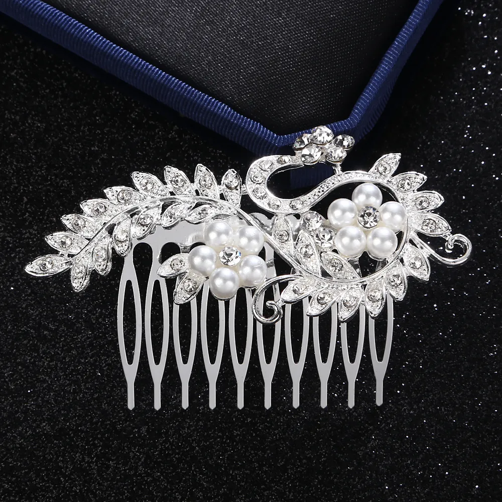 Feis Hole Crystal Chinese Dragon and Flower Hair Combed Romantic Bridal Flower HeadDress Hair Accessory for Bride Wedd1133588