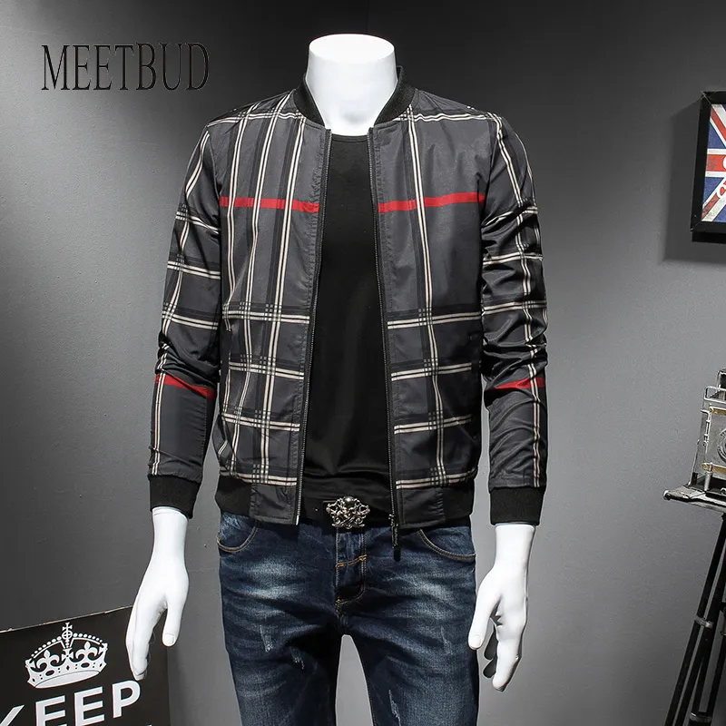 MEEBBUD Neue Mode Marke Frühling Herbst Männer jacke Dünne Beiläufige männer outwear Mann Jacken Männlichen mäntel Karierten Mantel M-5XL MEET629