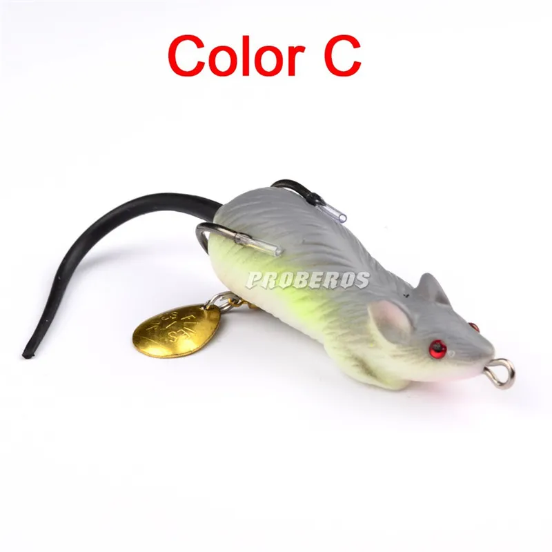 Likelife Mouse Spinnerbaits bass Esca artificiale 7 cm 11,64 g Gomma siliconica morbida Pesce nero Pesce gatto Esca pesca d'acqua dolce