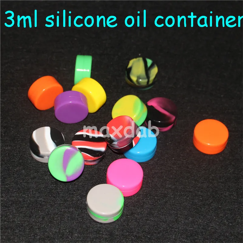 Contenitore del lotto da da 3 ml Contenitore di cera in scatola silicone baratto di cera di erbe asciutto tampone a colori non solidi cera non stick non bastoncino