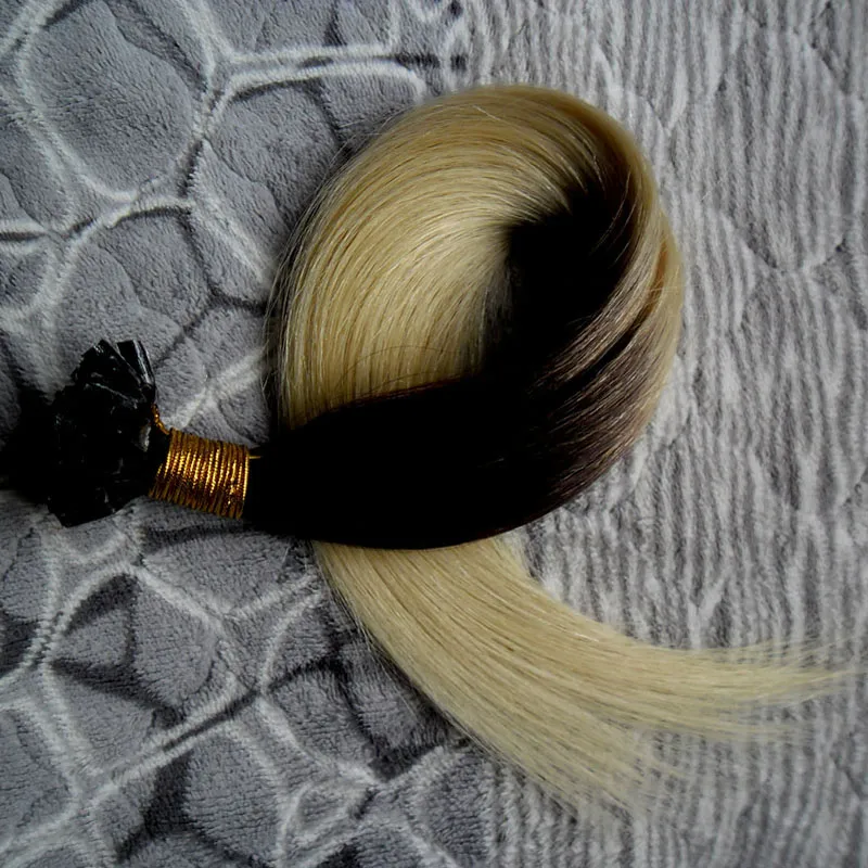 10 "-26" t1b / 613 du tips hårförlängning Mänskliga hår Ombre färgglada förlängningar Markera 100% Pre Bonded Remy Hair 100 gram per paket