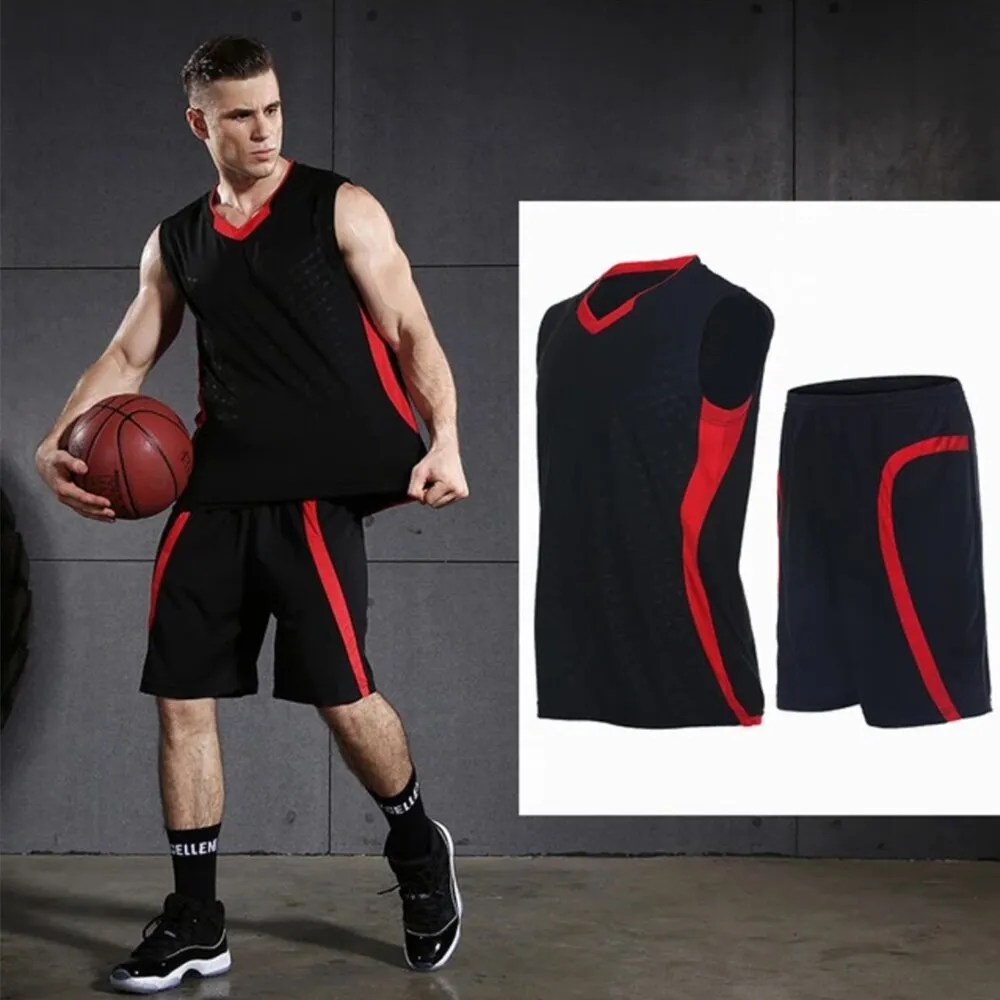 Vansydical Tute sportive Set da basket da uomo Abbigliamento sportivo da corsa Allenamento fitness Gilet senza maniche Pantaloncini Abbigliamento sportivo da palestra