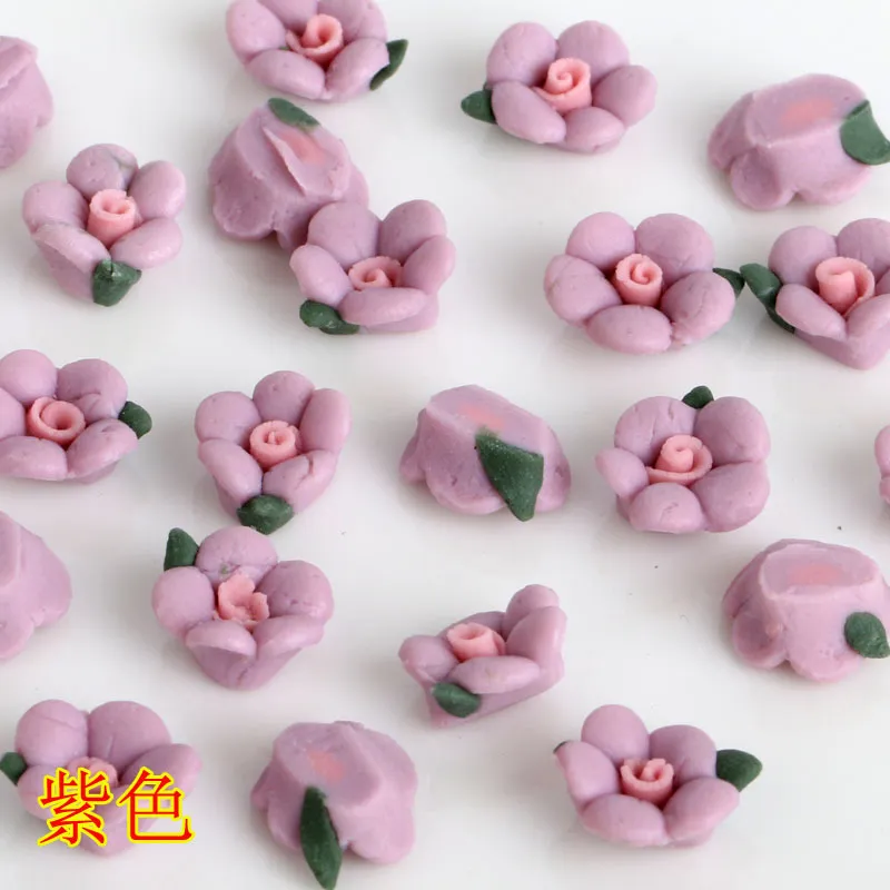 100 / colori misti 10mm fiore di plastica perline fai da te piatto cabochon in resina con mestiere di paillette