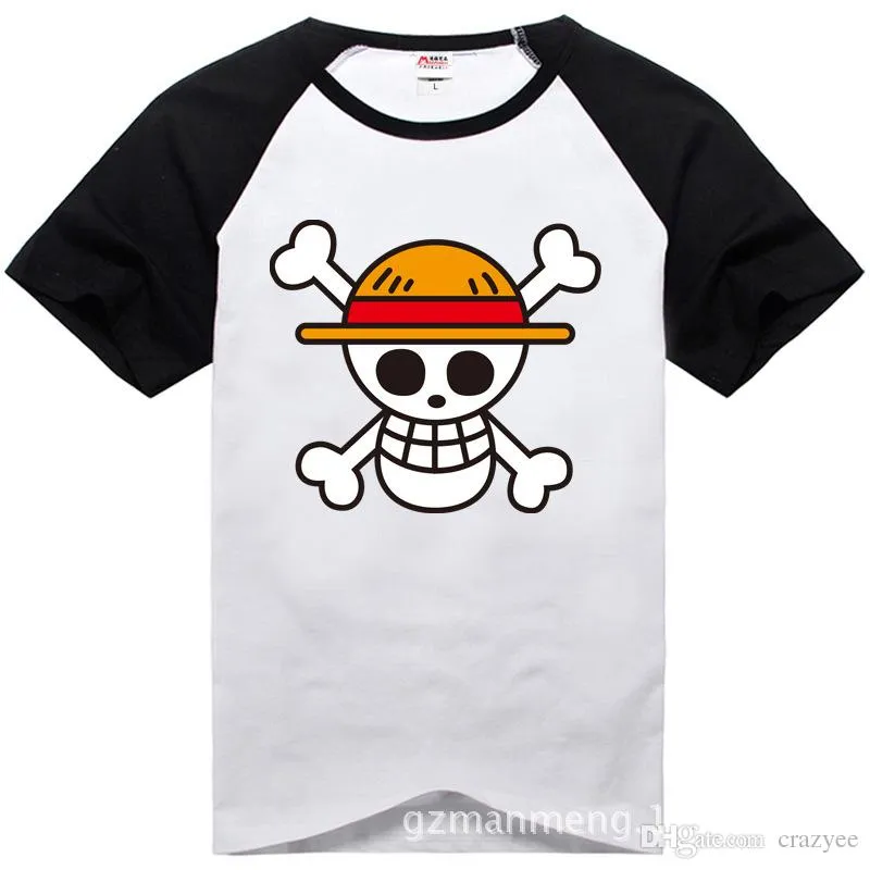 원피스 T 셔츠 2017 패션 일본 애니메이션 의류 백 컬러 Luffy 코튼 T- 셔츠 남성과 여성, 브랜드 Camiseta, TH001