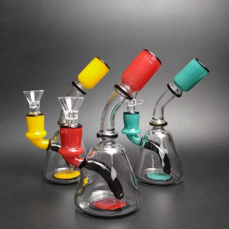 small mini water pipe bong cute glass bong beaker 5'' stained heady bong glass water bong pipe hand blown glass pipe Beaker-Style Water Pipe