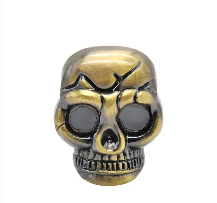 Skeleton Silver Tone Plastic Alloy Smoking Grinder Skull Shaped Herb Cigarette Tobacco Storage Abrader Crusher Accessories Tools2230225