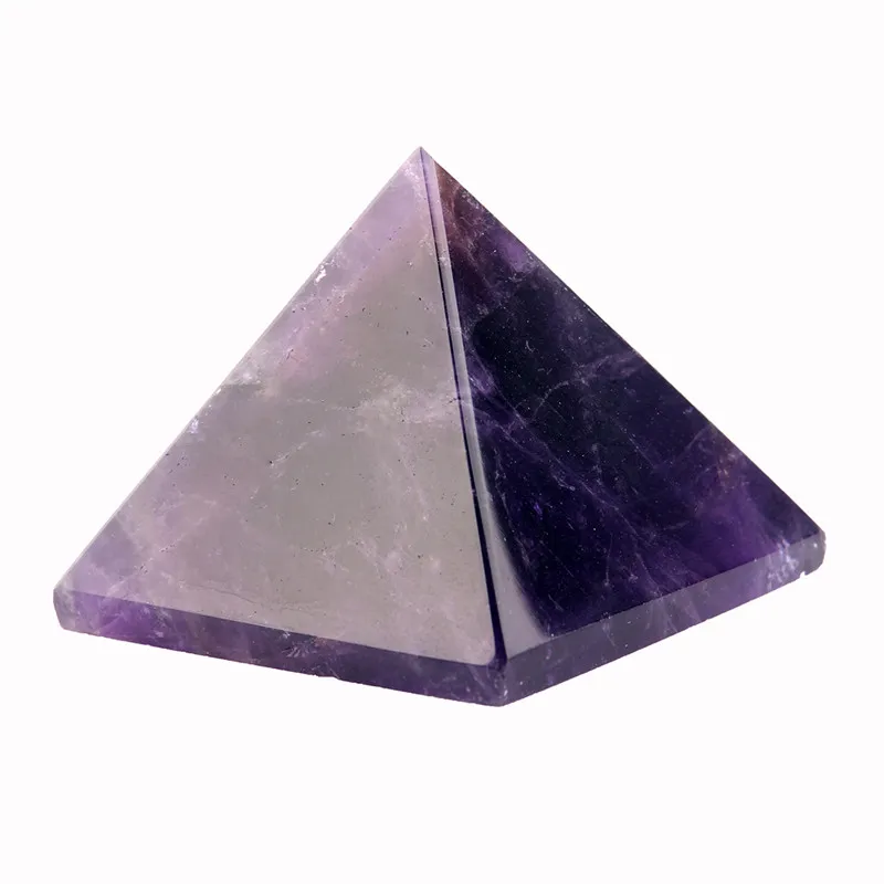 Diverse 40mm Piramide Zwart Obsidiaan Fluoriet roze quartz Natuursteen Gesneden Punt Chakra Healing Reiki Crystal Gratis pouch