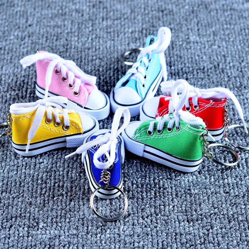 Creative Canvas Shoes Designer Key Chain Cell Phone Charms Sneaker Handväska Pendant Keyring KeyChain for Adult Child Jewelry Gift