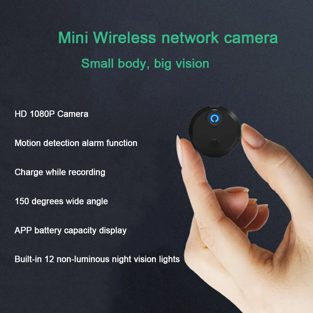 HDQ15 Smart Wifi Mini Cámara HD 1080P Videocámara de red IP 12 IR Visión nocturna Sensor de detección de movimiento Coche Deportes Acción DV DVR / 