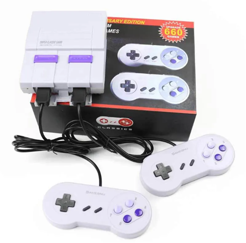 Värd Retro Handheld Game Console-Snes Classic TV Video Spelkonsol för Barn och Vuxen Av Out kan lagra 660 spel