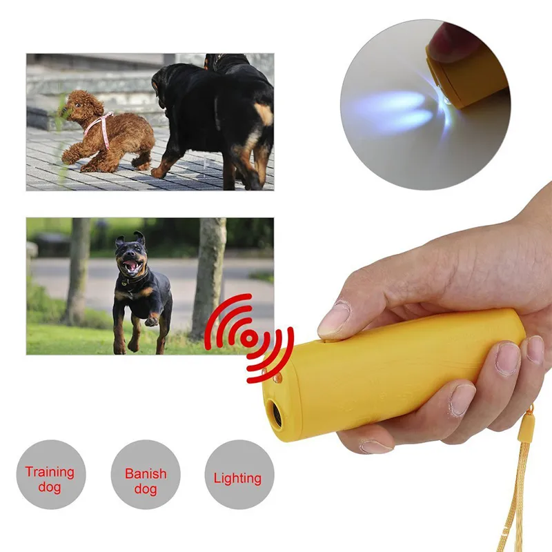Высокое качество 3 в 1 Anti Barking Stop Bark Ультразвуковой репеллент для домашних животных Тренажер для тренировки тренажера Banish Training со светодиодной подсветкой