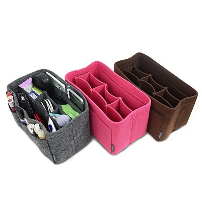 Wholikes Borsa Con Inserto In Feltro Organizzatore Borsetta Trucco Organizer  Riporre Borse Da Viaggio Multifunzionali Borse Cosmetiche Portatili Da  11,92 €