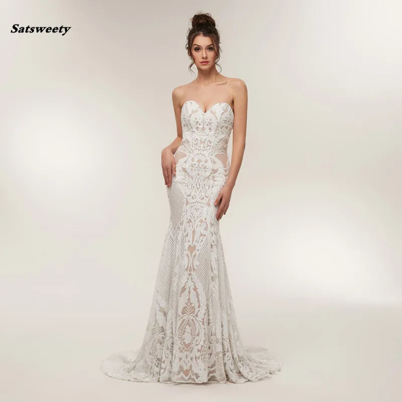 Saoedi -Arabai Lace Mermaid Formele feestjurken Sweetheart Sexy Long Prom Jurns Side Prachtige pailletten Vestido de novia 2023