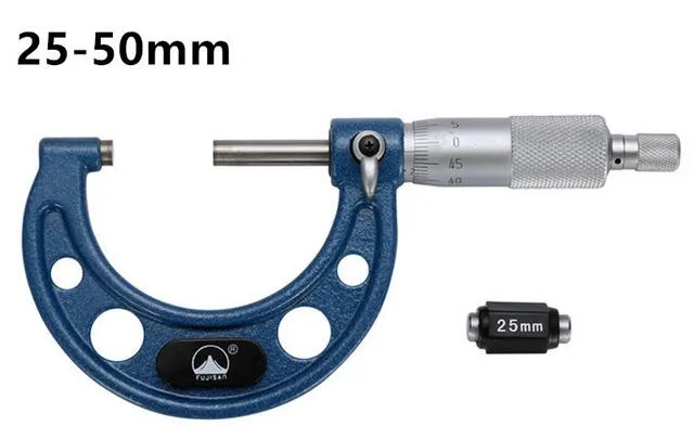 Hohe Qualität 1PCS Außerhalb Mikrometer 0-25mm/25-50mm/50-75mm/75-100mm Metric Hartmetall Gauge Standards Messschieber Messwerkzeuge