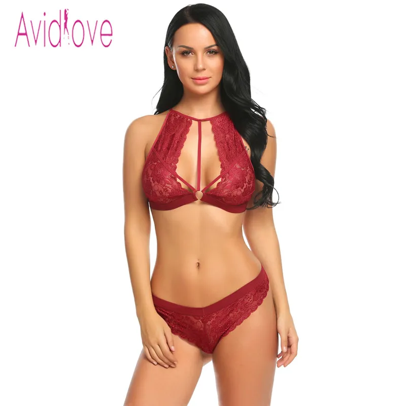 Avidlove Sexy Floral Lace Lingerie Set Women Bra Top And Thongs Briefs Two  Piece Suit Female Panties Sex Underwear T String From 14,89 €