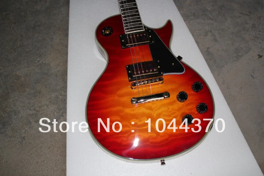 Großhandel Gitarren Neueste Cherry Burst Custom E-Gitarre Gold Hardware HEISS