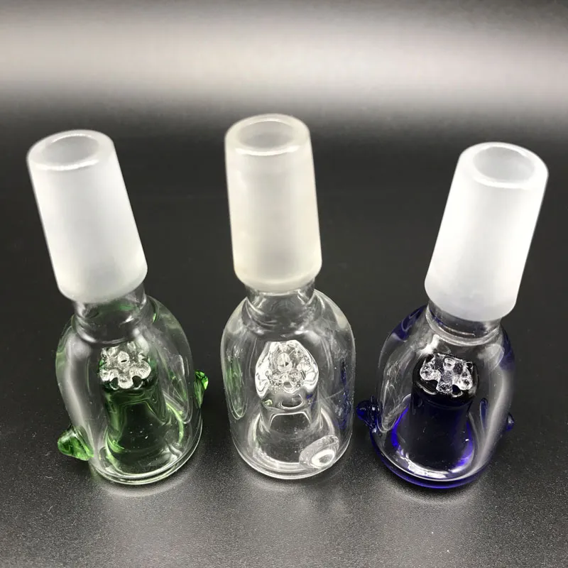 3 couleurs bol en verre femelle mâle 14mm 18mm bols avec écran en nid d'abeille bol en verre rond tuyau de fumée pour les plates-formes pétrolières bongs en verre