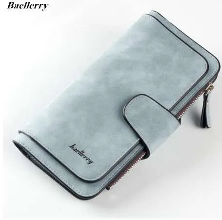 Baellerry plånbok kvinnor stor kapacitet tre gånger lady plånböcker högkvalitativa skrubb läder kvinnliga plånböcker carteira feminina
