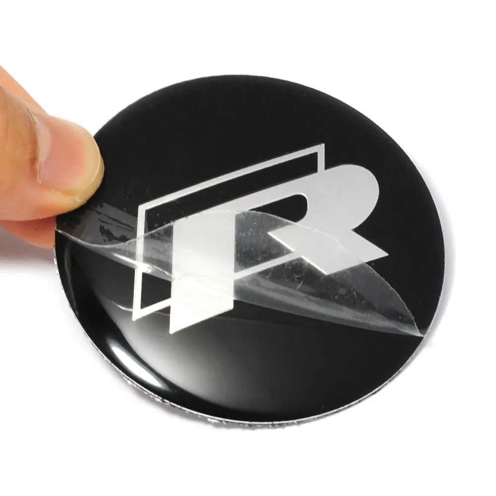 56mm R Logo Car Steering Wheel Badge Center Hub Sticker for VW Volkswagen Golf Jetta Polo Hub Cap Emblem Car Styling