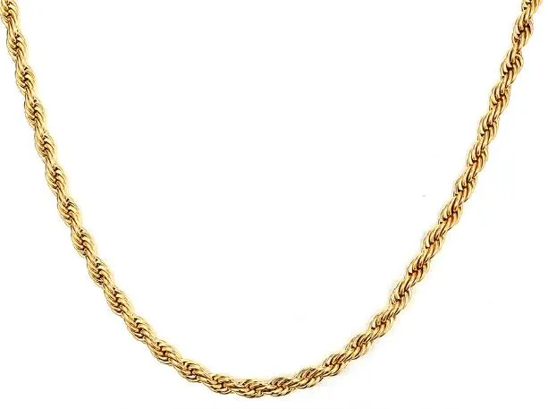 Partihandel 5PCS Tunna 2,3mm 20 '' Guld Rostfritt Stål Singapore Twist Chain Rope Chain Halsband Kvinnor Mäns Mode Smycken