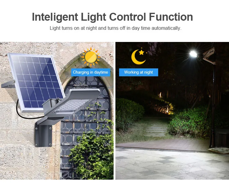 Solar Led Street Light 20W 30W 40W 50W 100W Hög ljusstyrka Vägglampor 3030SMD Lamppärlor IP65 Utomhusflödesljus med fjärrkontroll CON8086062