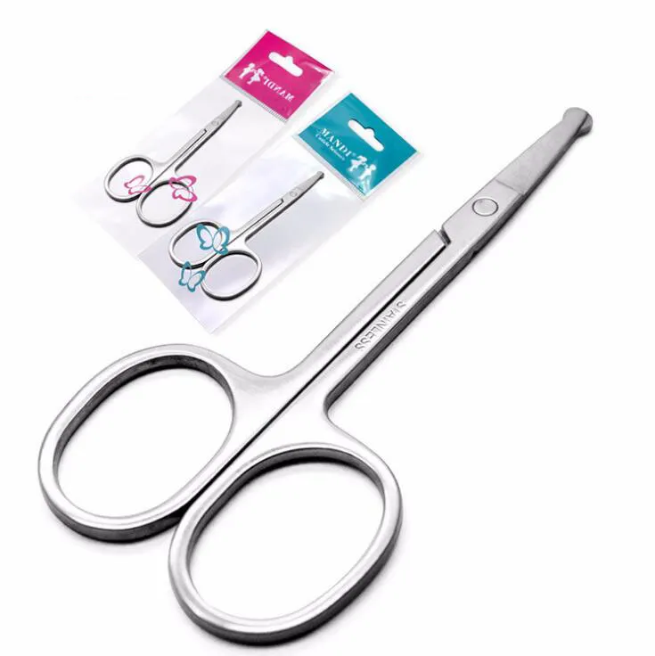 BABY SAFTEY SCISSORS. ROUND HEAD 3.5" PURE STAINLESS STEEL Nose Trimmer Hair Clipper