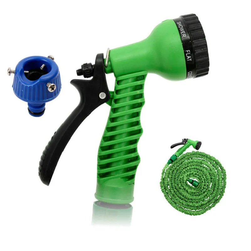 3X Expandable Magic Hose with 7in1 Spray Gun Nozzle 25FT/50FT/75FT/100FT Irrigation System Garden Hose Water Gun Pipe OPP Package 