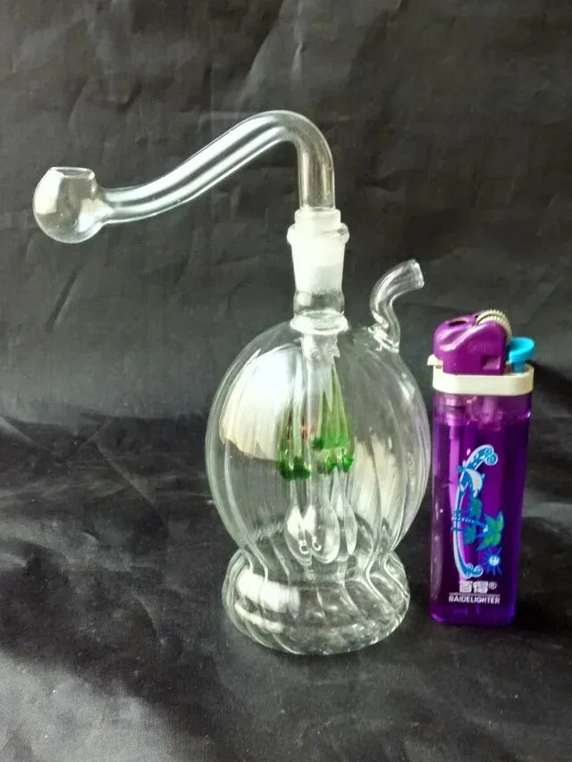 La rotondità del vetro a costola Bongs Bongs all'ingrosso Bongs Burner Burner Glass Water Pigs Fumo