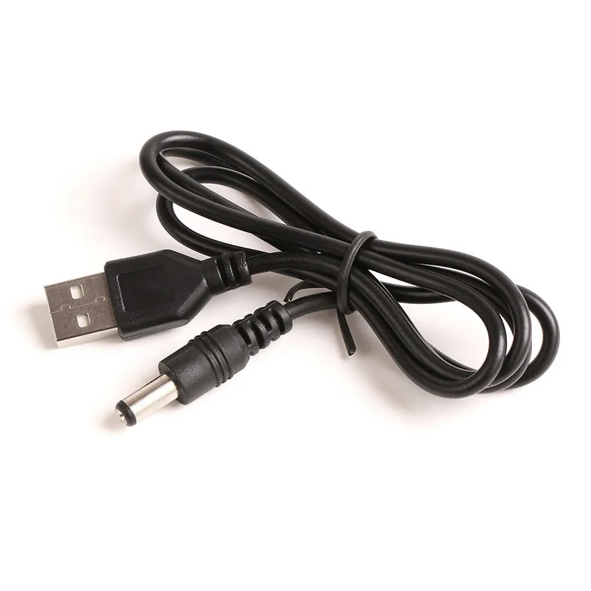 500 stks / partij USB Power Charging Cable 5.5mm * 2.1mm USB naar DC 5.5 * 2.1mm Power Cable Jack