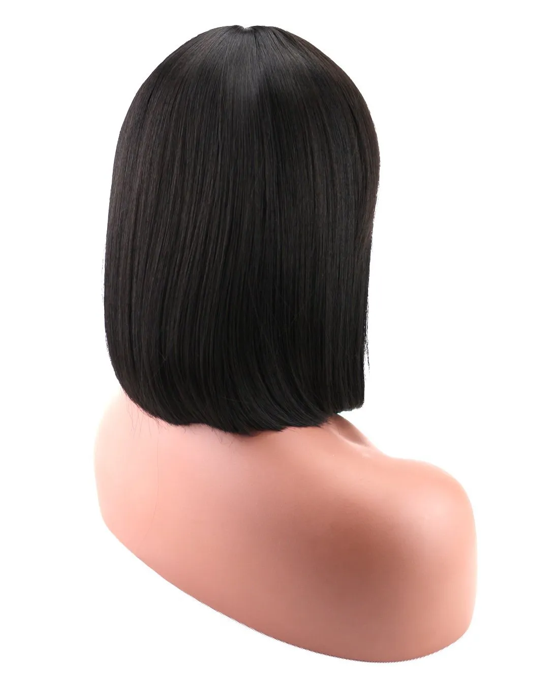 Krótkie peruki koronkowe z grzywką Brazylijskie dziewicze włosy proste koronkowe przednie ludzkie peruki dla czarnych kobiet szwajcarskie koronkowe peruki frontalne G219x