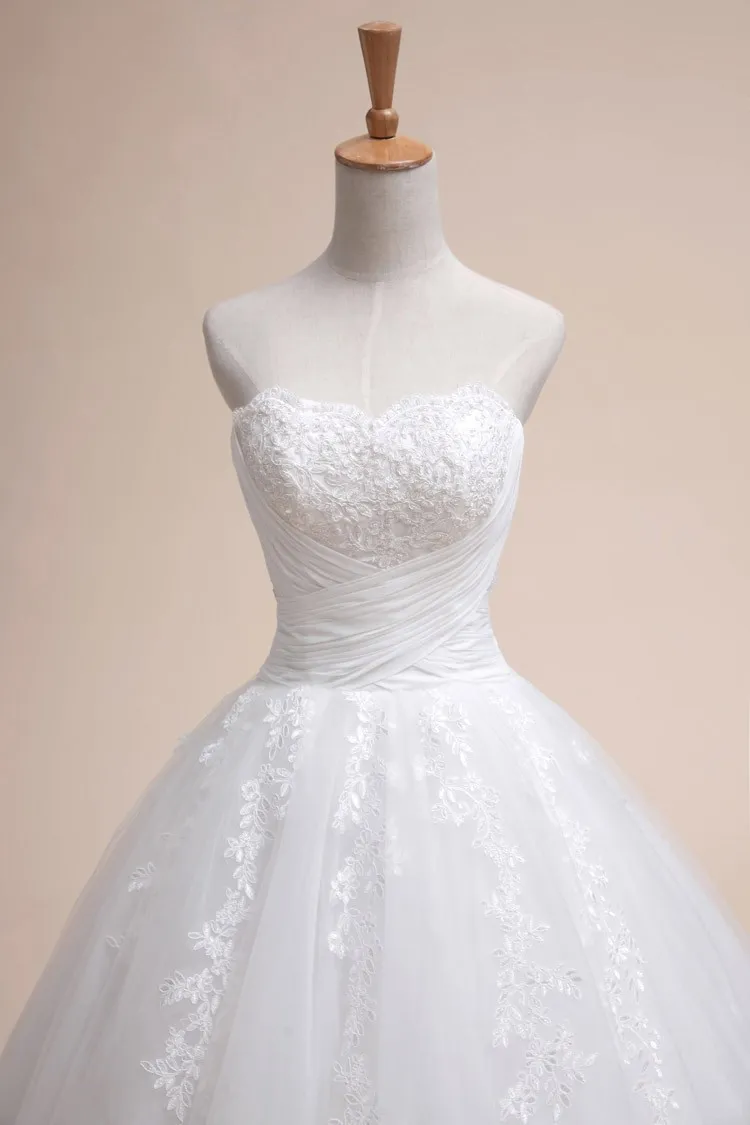 Mode Luxury Beading Wedding Dress 2017 Vestido de Noiva Lace Gift Plus Storlek Bride Kina Bröllopsklänningar Boll Gown Casamento