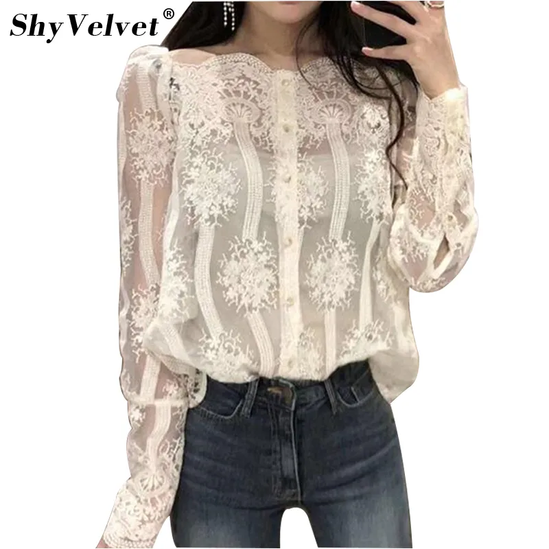 2018 été nouvelles femmes Sexy dentelle Blouse fleur couverture en dentelle grande taille