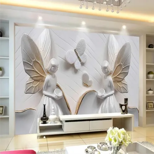 Beauty angel embossed decorative painting Wallpapers for 3d Wall Paper Decorative Painting Backdrop Home Improvement wallpapers