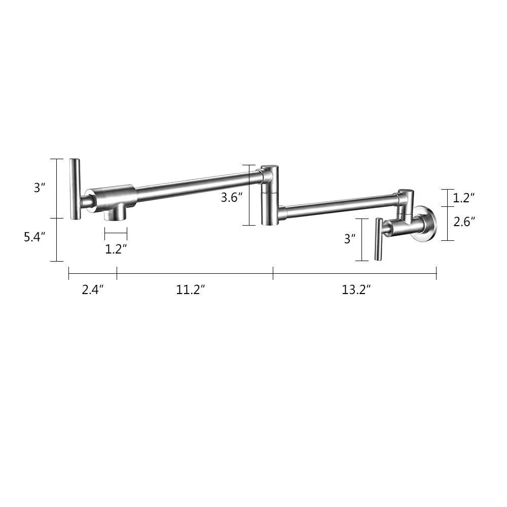 Rubinetto lavello estensibile a parete Rolya nero opaco Pot Filler Rubinetto da cucina