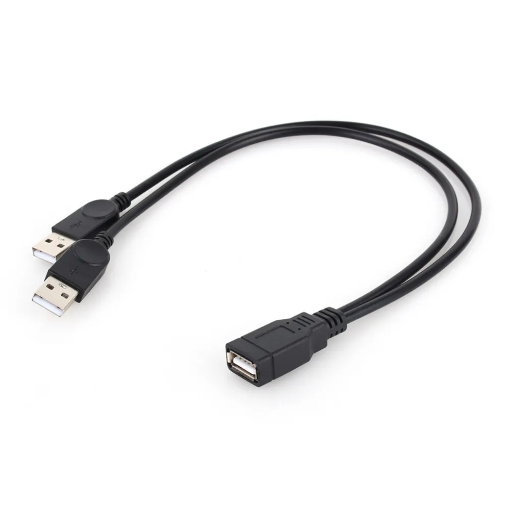 USB 2.0 ذكر إلى USB أنثى 2 مزدوجة مزدوجة USB شحنة محور الكابلات امتداد الإناث