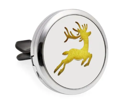 1st Butterfly Snowflake Tree Deer 30mm Eloy Car Diffuser Locket Vent Clip Aroma Parfym Magnet Locket med 10p Oil Pads H4653029