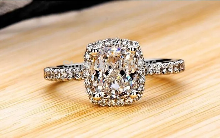 choucong Dazzling Lady's White Diamonique Серебряное обручальное кольцо 925 пробы размер 5-10 Gift288B