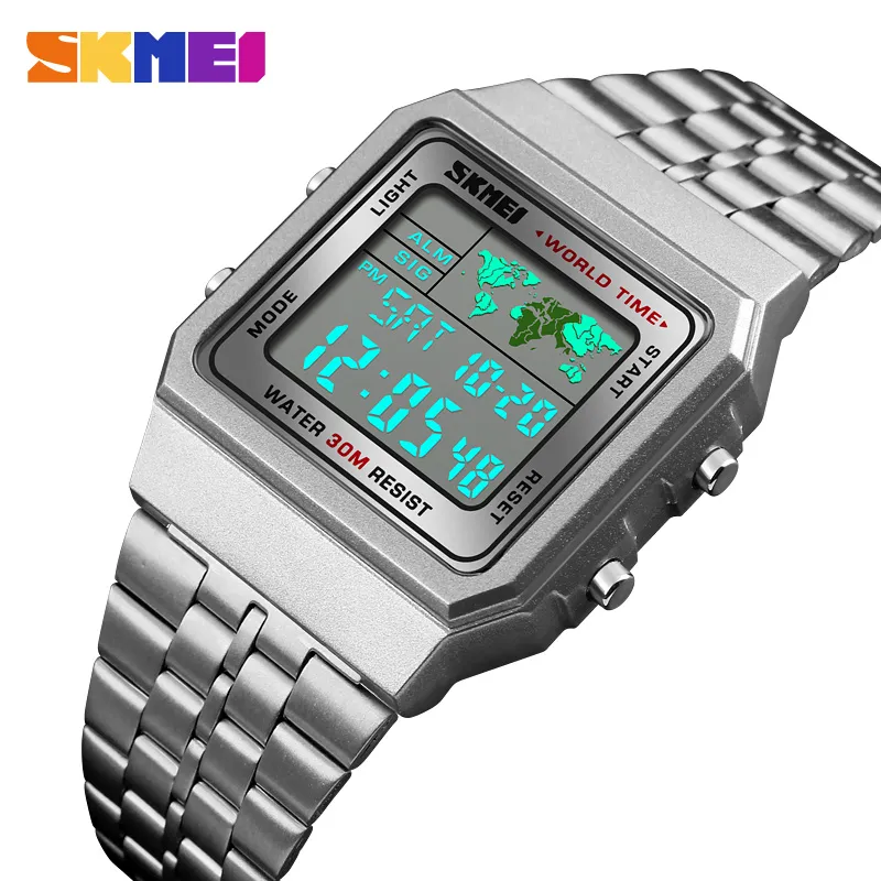 Nieuwe Heren Sporthorloges Mode SKMEI Countdown Chrono Digital Watch LED Electronic Waterdichte Klok Mannen Relogio Masculino