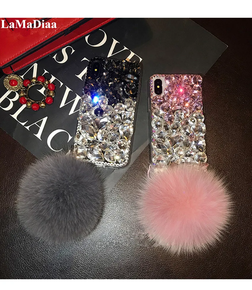 Para iphone 6 6s 7 8 plus X XS max XR para samsung galaxy s6 s7 borda s8 s9 além de nota 5 8 9 Bling rhinestone strap tampa da caixa do telefone