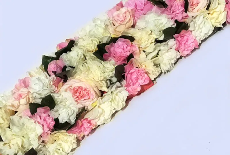 4 pezzi / lotto 1ml X25 cm w / Piece Bella fila fiore pivilon, passerella, palcoscenico, stand, tavola decorazione di nozze runner