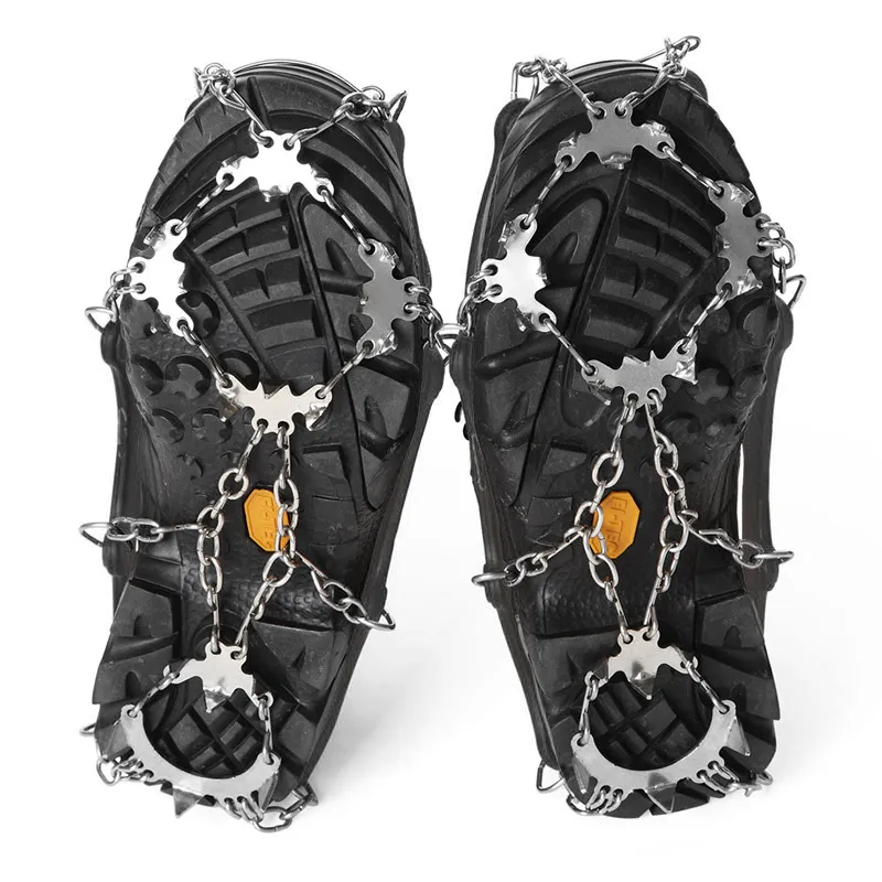 12 Tooth Ice Snow Crampons Anti-Slip Climbing Gripper Shoe Covers Spike  Cleats Stainless Steel Snow