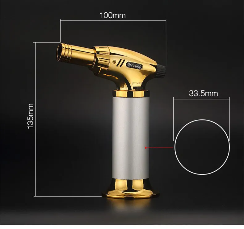 5 Jet Torch Gun Lighter Adjustable Flame Windproof Butane Refillable Blow  Torch