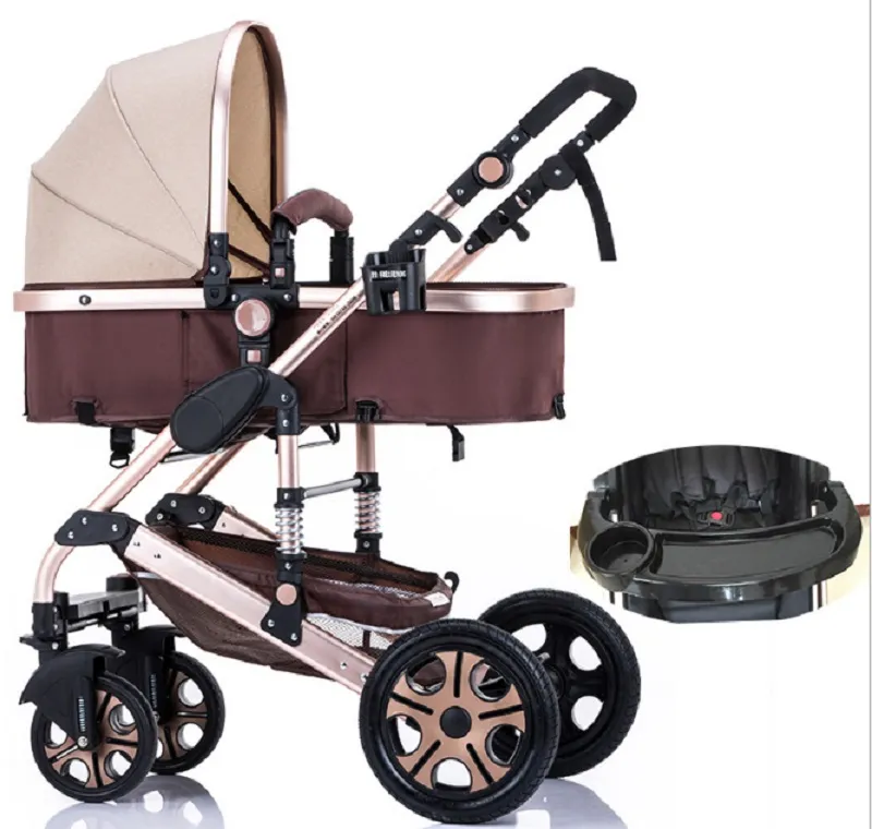 Kinderwagen für Neugeborene, faltbar, Anti-Schock-Kinderwagen, Baby-Kleinkind-Kinderwagen, hohe Aussicht, umwandelbarer Kinderwagen mit Liegesitz